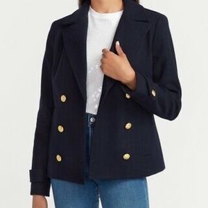 EXPRESS NAVY DOUBLE BREASTED PEACOAT COAT , Size S